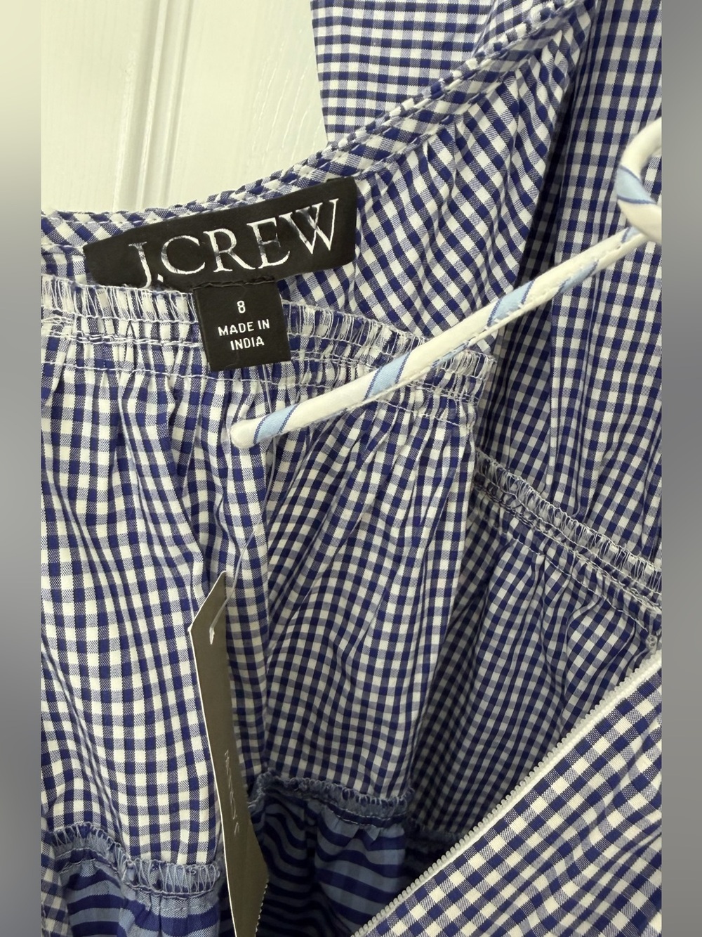 J.Crew Open-Back Mixed Gingham Midi Dress Size 8 NWT - Picture 9 of 14